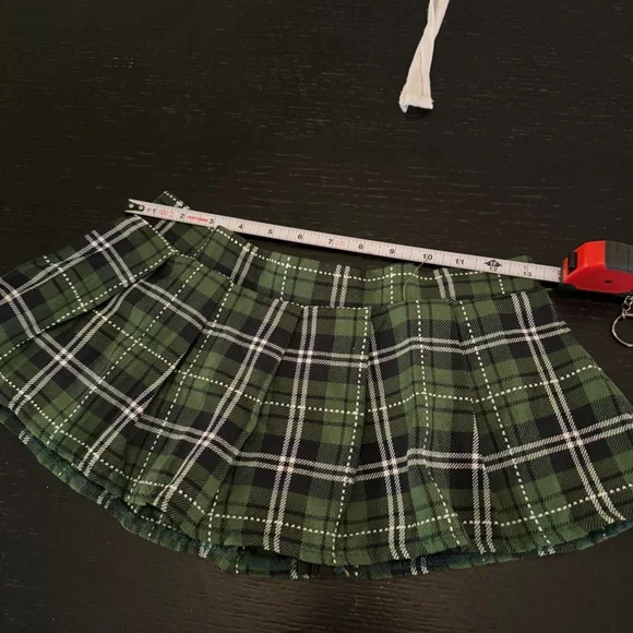 Plaid Green and Red Schoolgirl Costume Skirt Set - Picture 3 of 6